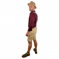 Modell "Der Hirsch" - beige mit zartrosa Stickereien